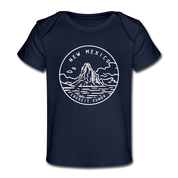 New Mexico Baby T-Shirt - Organic State Design New Mexico Infant T-Shirt - dark navy