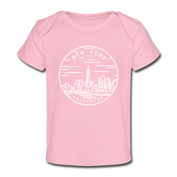New York Baby T-Shirt - Organic State Design New York Infant T-Shirt - light pink