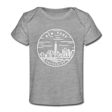New York Baby T-Shirt - Organic State Design New York Infant T-Shirt - heather gray