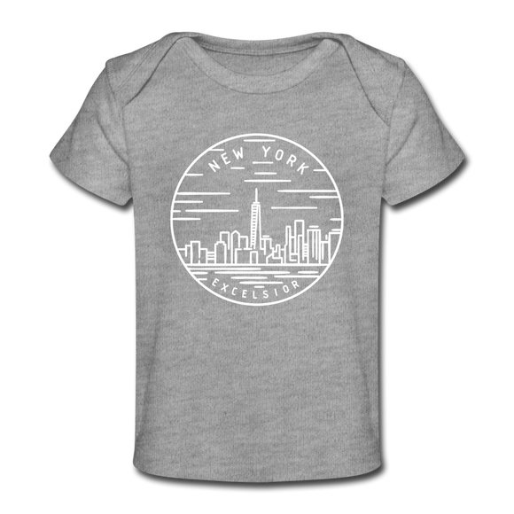 New York Baby T-Shirt - Organic State Design New York Infant T-Shirt - heather gray