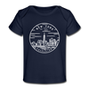 New York Baby T-Shirt - Organic State Design New York Infant T-Shirt - dark navy