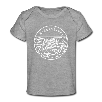 Mississippi Baby T-Shirt - Organic State Design Mississippi Infant T-Shirt - heather gray