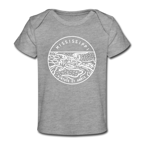 Mississippi Baby T-Shirt - Organic State Design Mississippi Infant T-Shirt - heather gray