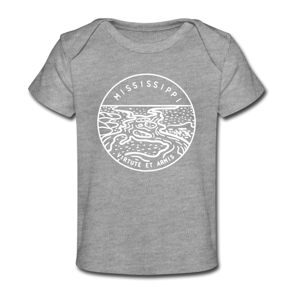Mississippi Baby T-Shirt - Organic State Design Mississippi Infant T-Shirt - heather gray
