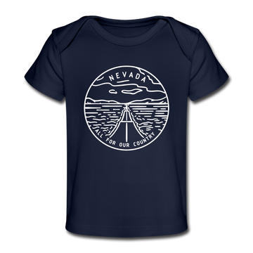 Nebraska Baby T-Shirt - Organic State Design Nebraska Infant T-Shirt - dark navy