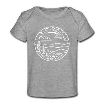 North Carolina Baby T-Shirt - Organic State Design North Carolina Infant T-Shirt - heather gray
