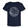 North Carolina Baby T-Shirt - Organic State Design North Carolina Infant T-Shirt - dark navy