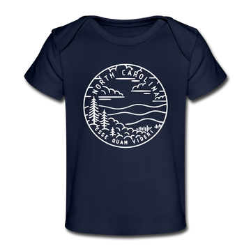 North Carolina Baby T-Shirt - Organic State Design North Carolina Infant T-Shirt - dark navy