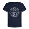 North Dakota Baby T-Shirt - Organic State Design North Dakota Infant T-Shirt - dark navy