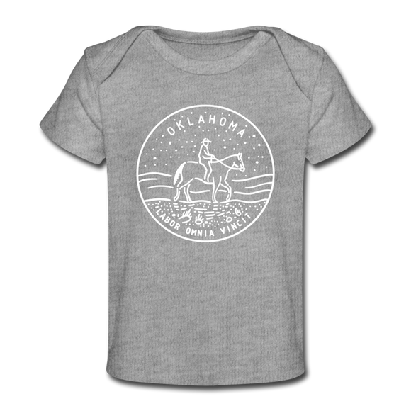 Oklahoma Baby T-Shirt - Organic State Design Oklahoma Infant T-Shirt - heather gray