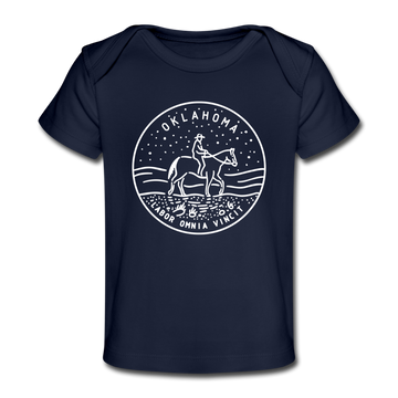 Oklahoma Baby T-Shirt - Organic State Design Oklahoma Infant T-Shirt - dark navy