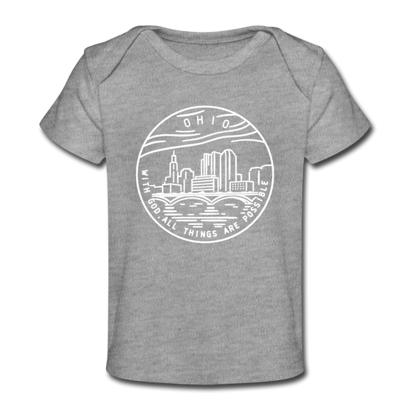 Ohio Baby T-Shirt - Organic State Design Ohio Infant T-Shirt - heather gray