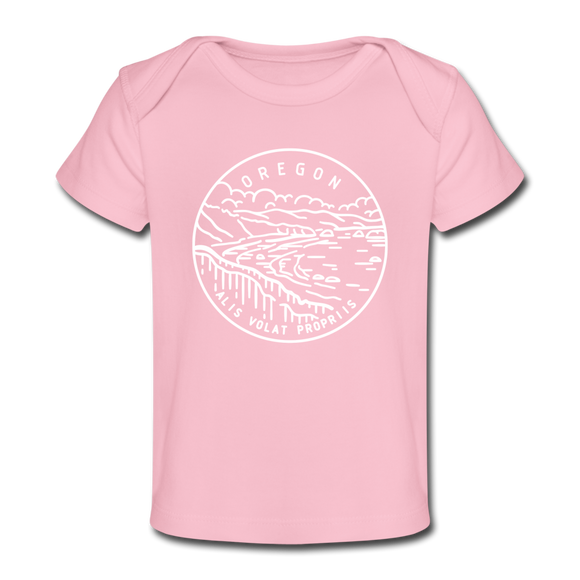 Oregon Baby T-Shirt - Organic State Design Oregon Infant T-Shirt - light pink
