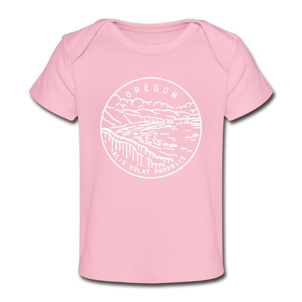 Oregon Baby T-Shirt - Organic State Design Oregon Infant T-Shirt - light pink