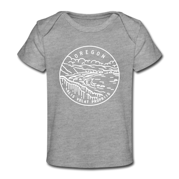 Oregon Baby T-Shirt - Organic State Design Oregon Infant T-Shirt - heather gray