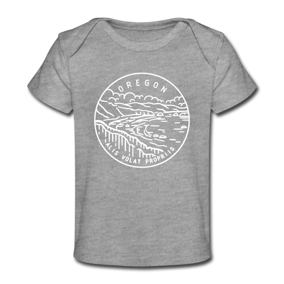 Oregon Baby T-Shirt - Organic State Design Oregon Infant T-Shirt - heather gray