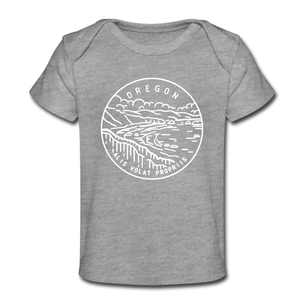 Oregon Baby T-Shirt - Organic State Design Oregon Infant T-Shirt - heather gray