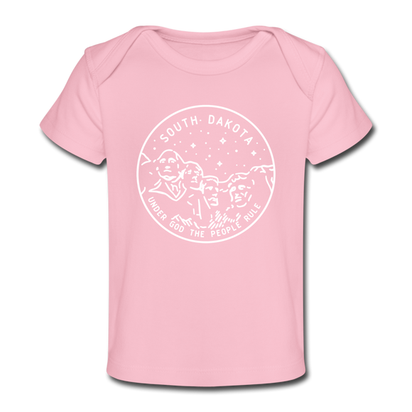 South Dakota Baby T-Shirt - Organic State Design South Dakota Infant T-Shirt - light pink