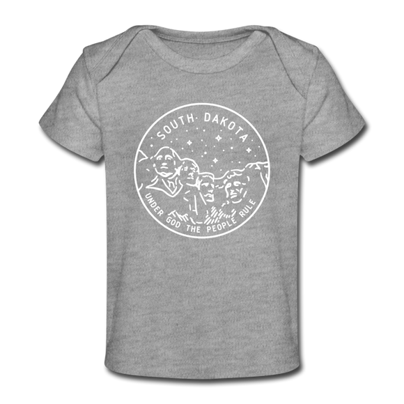 South Dakota Baby T-Shirt - Organic State Design South Dakota Infant T-Shirt - heather gray