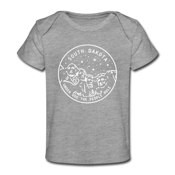South Dakota Baby T-Shirt - Organic State Design South Dakota Infant T-Shirt - heather gray