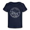 South Dakota Baby T-Shirt - Organic State Design South Dakota Infant T-Shirt - dark navy