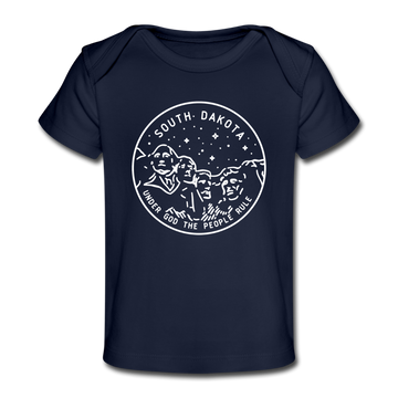 South Dakota Baby T-Shirt - Organic State Design South Dakota Infant T-Shirt - dark navy