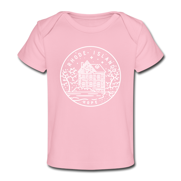 Rhode Island Baby T-Shirt - Organic State Design Rhode Island Infant T-Shirt - light pink
