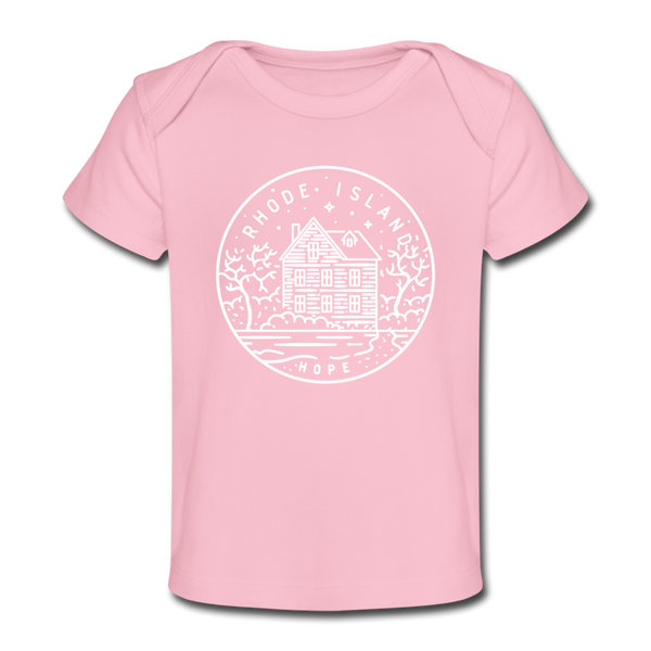 Rhode Island Baby T-Shirt - Organic State Design Rhode Island Infant T-Shirt - light pink