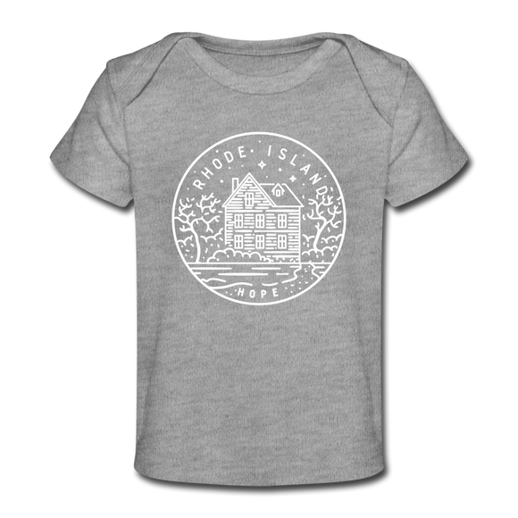 Rhode Island Baby T-Shirt - Organic State Design Rhode Island Infant T-Shirt - heather gray