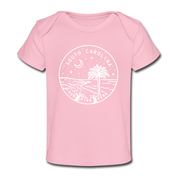South Carolina Baby T-Shirt - Organic State Design South Carolina Infant T-Shirt - light pink