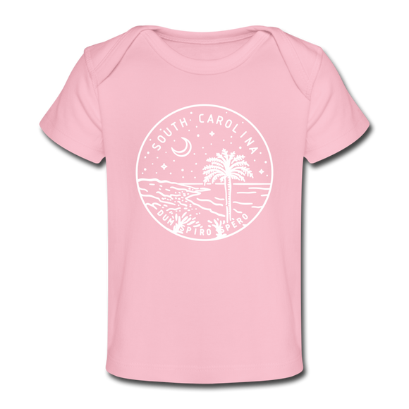 South Carolina Baby T-Shirt - Organic State Design South Carolina Infant T-Shirt - light pink