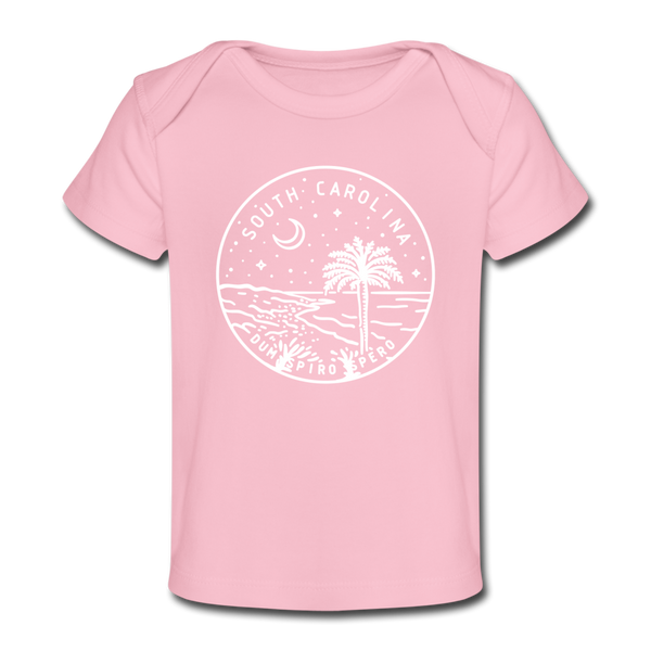 South Carolina Baby T-Shirt - Organic State Design South Carolina Infant T-Shirt - light pink