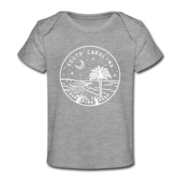 South Carolina Baby T-Shirt - Organic State Design South Carolina Infant T-Shirt - heather gray