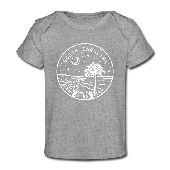 South Carolina Baby T-Shirt - Organic State Design South Carolina Infant T-Shirt - heather gray