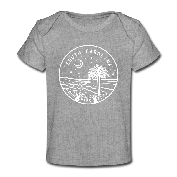 South Carolina Baby T-Shirt - Organic State Design South Carolina Infant T-Shirt - heather gray