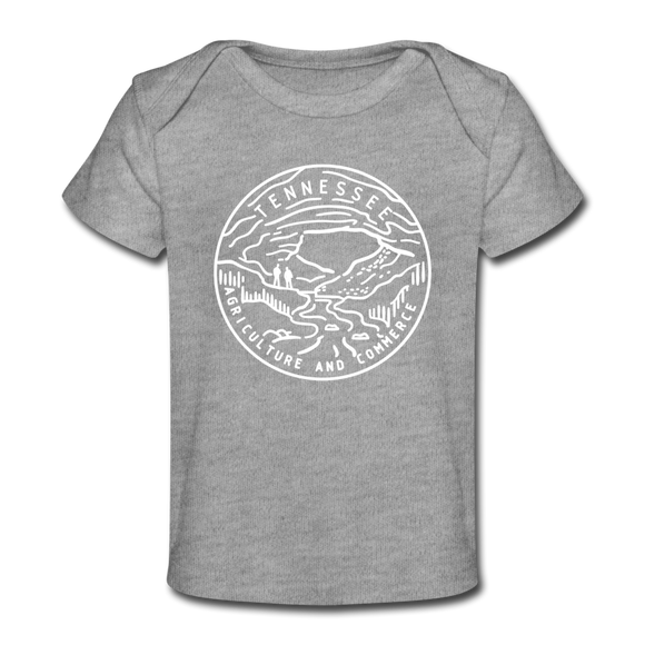 Tennessee Baby T-Shirt - Organic State Design Tennessee Infant T-Shirt - heather gray