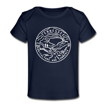 Tennessee Baby T-Shirt - Organic State Design Tennessee Infant T-Shirt - dark navy
