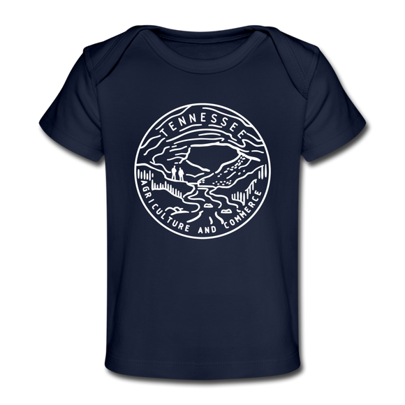 Tennessee Baby T-Shirt - Organic State Design Tennessee Infant T-Shirt - dark navy
