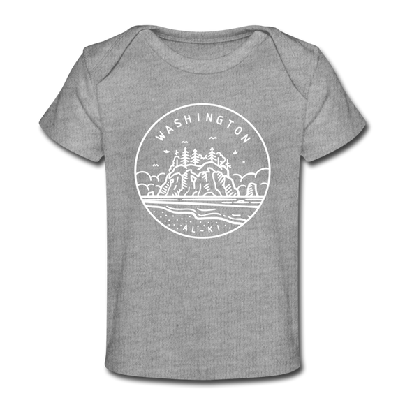 Washington Baby T-Shirt - Organic State Design Washington Infant T-Shirt - heather gray