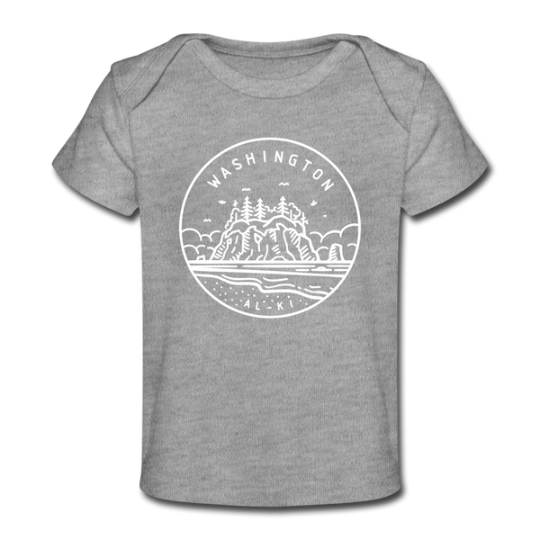 Washington Baby T-Shirt - Organic State Design Washington Infant T-Shirt - heather gray