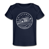 Wisconsin Baby T-Shirt - Organic State Design Wisconsin Infant T-Shirt - dark navy