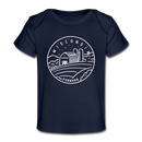 Wisconsin Baby T-Shirt - Organic State Design Wisconsin Infant T-Shirt - dark navy
