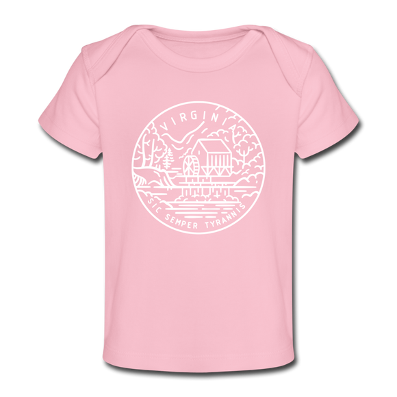 Virginia Baby T-Shirt - Organic State Design Virginia Infant T-Shirt - light pink