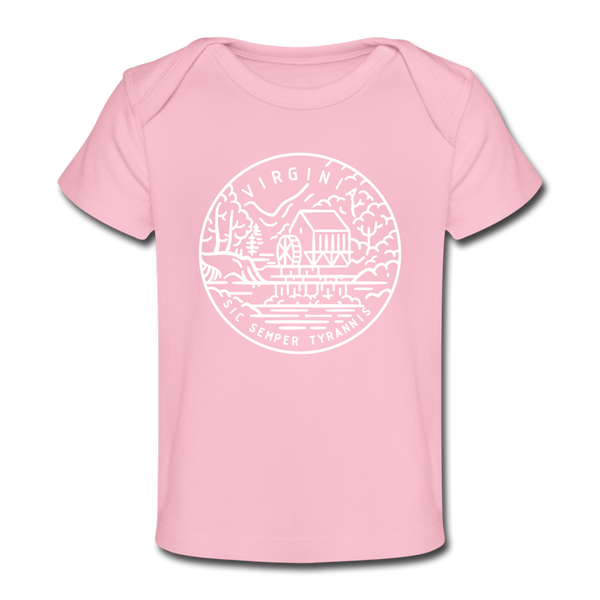 Virginia Baby T-Shirt - Organic State Design Virginia Infant T-Shirt - light pink