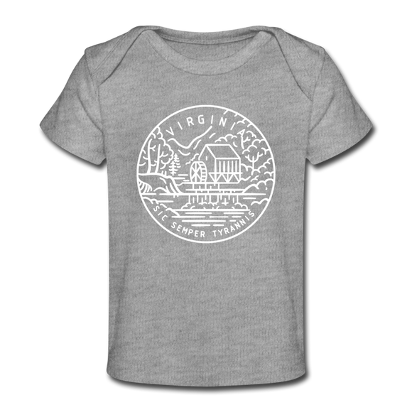 Virginia Baby T-Shirt - Organic State Design Virginia Infant T-Shirt - heather gray