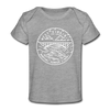 West Virginia Baby T-Shirt - Organic State Design West Virginia Infant T-Shirt - heather gray