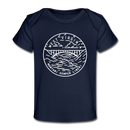 West Virginia Baby T-Shirt - Organic State Design West Virginia Infant T-Shirt - dark navy