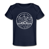 Wyoming Baby T-Shirt - Organic State Design Wyoming Infant T-Shirt - dark navy