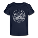 Wyoming Baby T-Shirt - Organic State Design Wyoming Infant T-Shirt - dark navy