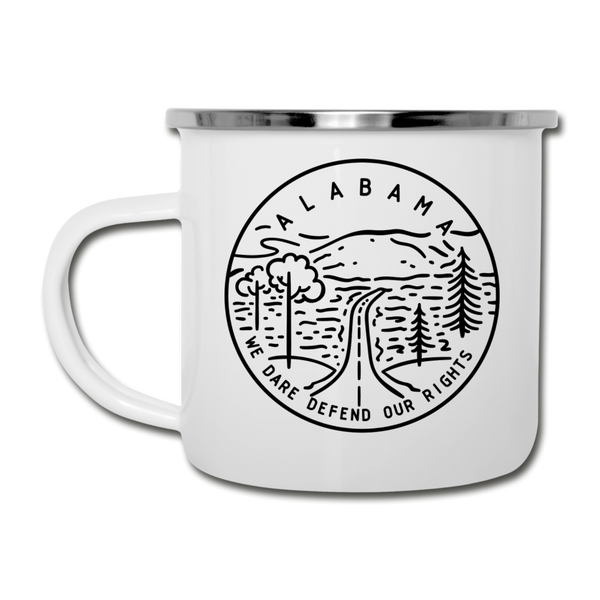Alabama Camp Mug - State Design Alabama Mug - white